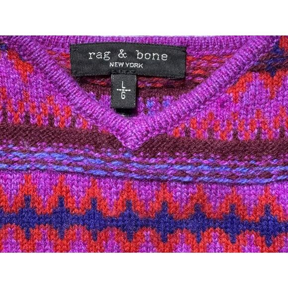 Rag & Bone Fair Isle Cami Sweater Tank Top 100% Merino Wool Sz L $225 - Picture 2 of 4